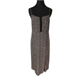 Volcom Juniors Large Floral Print Hey Stone Hey Slit-Front Midi Dress Black Sz S